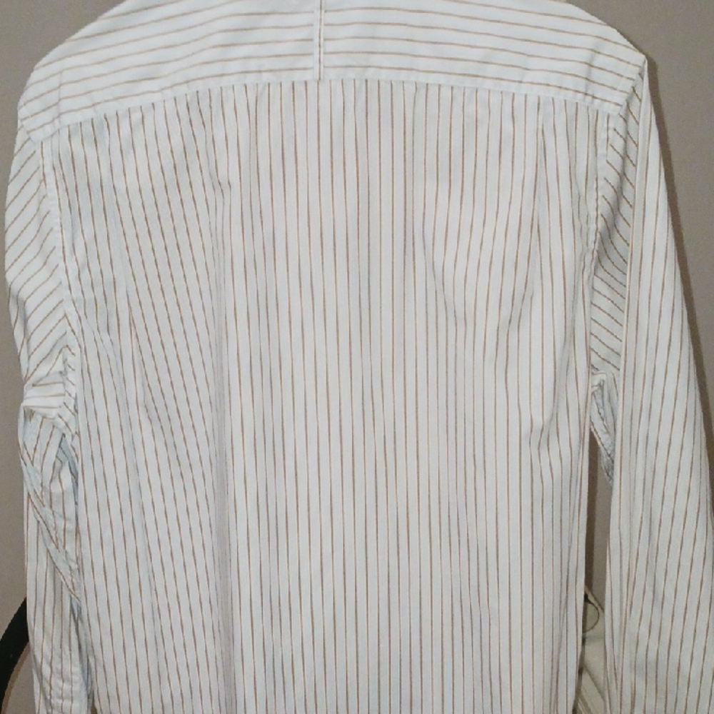 Banana Republic Men's Striped Shirt - Brown and White - Picture 4 of 4